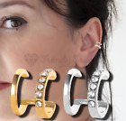 Luxury Non-piercing Double Band Cuff Cubic Zirconia Woman Clip Earrings 1 Piece