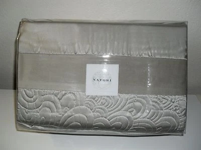 NATORI MADAME NING GREY SILK COTTON DUVET COVER KING QUEEN - Image 1 of 2