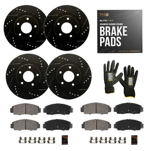 Front & Rear Drilled Slotted Rotors + Pads for 2009 2010 Dodge Ram 2500 Ram 3500 - Picture 1 of 9