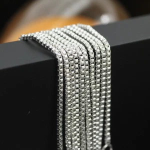 5pcs 925 Silver Box Chain Necklace Length 16-30 inch 1.8MM Clavicle Jewelry - Picture 1 of 5
