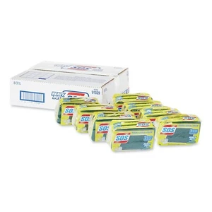 S.O.S. 91029CT Heavy Duty Scrubber Sponge, 3/Pk, 2 1/2 x 4 1/2.9" Thick, Yell... - Picture 1 of 7