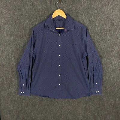 Tommy Hilfiger Mens 17 34/35 Long Sleeve Button Up Shirt Dotted Cross Slim Fit - Image 1 of 4
