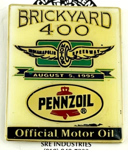 Pennzoil Pulsante Spilla Brickyard 400 Olio Motore Ufficiale Vintage Racing 1995 - Foto 1 di 4