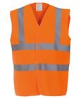 Yoko Reflective Hi-Vis Safety Waistcoat Jacket Hi-Viz Vest Unisex Orange S