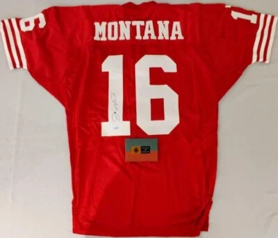 Joe Montana autographed signed 49ers authentic Wilson game model red jersey UDA - Image 1 of 2