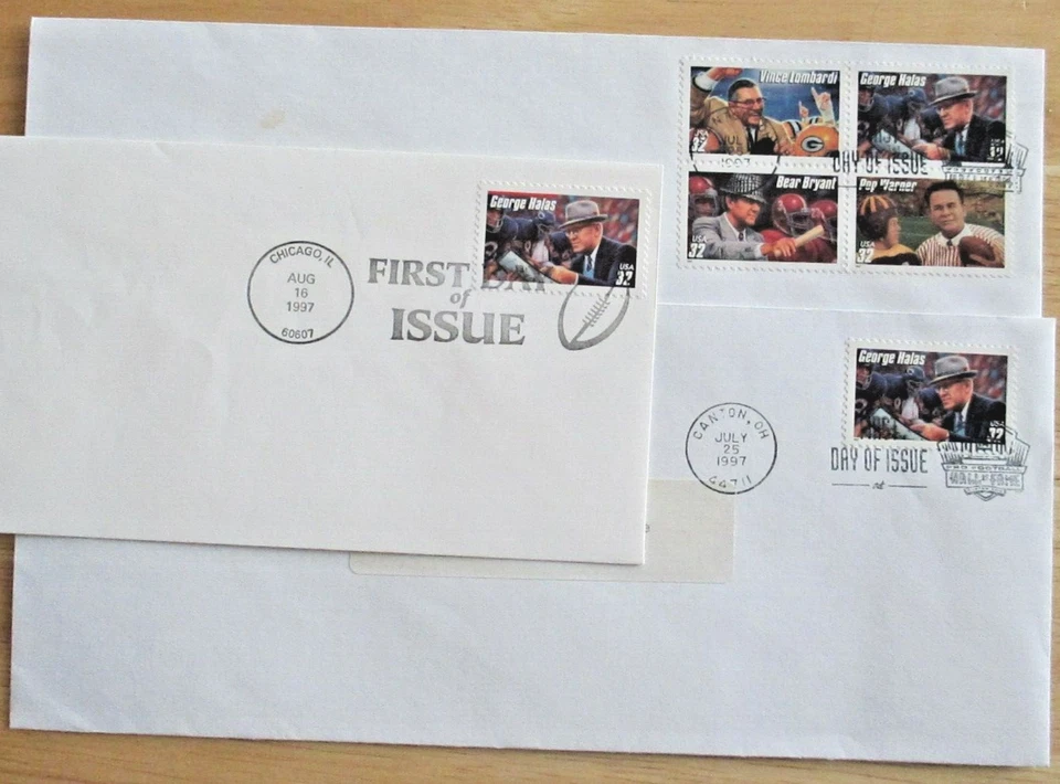 1997 USA First Day of Issue - Football Coaches - Scott#s3143,3144,3145,3150(#158 - Image 1 of 4