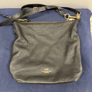 COACH Sutton Hobo Shoulder Bag / Leather  Black Womens - Picture 1 of 3