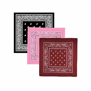 Bandana Cuello Cabeza Bufanda 100% Algodón Unisex Colores/Patrones Mixtos - Imagen 1 de 68