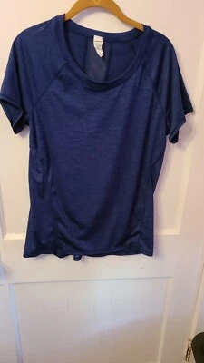 HEAD Damas Talla L Manga Corta Azul Marino Ropa Activa Top Camiseta T4 Foto 1 de 3