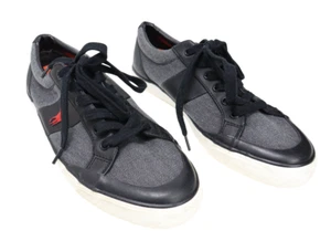 RALPH LAUREN Shoes Men's (EU) 44 Low Top Logo Black Lace Up Round Toe Sneakers - Picture 1 of 21