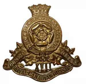 INSIGNIAS DE GORRA MILITAR BRITÁNICA, 17º Duque de York Húsares Reales Canadienses, Segunda Guerra Mundial - Imagen 1 de 2