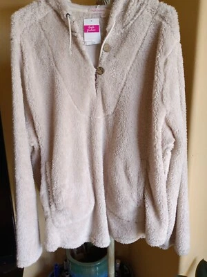 SUÉTER SHERPA CON CAPUCHA Suéter/Chaqueta 2 Bolsillos 2X Suave Ligero Cálido Suave $94 Foto 1 de 4