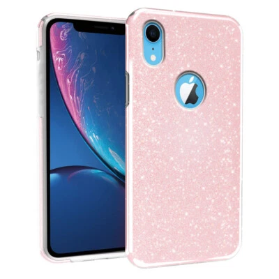 Cover Custodia Brillantini 3 In 1 Tpu Glitter per Apple Iphone Xr Fuxia - Immagine 1 di 4