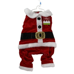 Pet Apparel Dog Christmas Santa Claus Red Velvet Costume Size Small - Picture 1 of 6