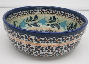 UNIKAT POLISH POTTERY BOWL TULIP DESIGN - Picture 1 of 6