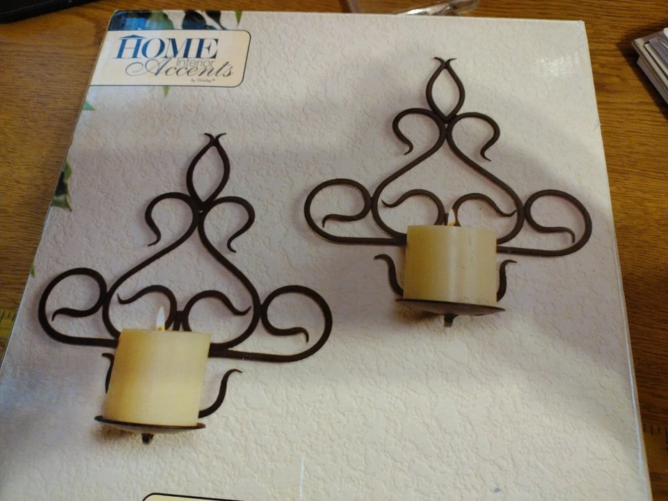 Conjunto de 2 arandelas de parede folha de ferro Home Accents com suportes Tealight - Imagem 1 de 3