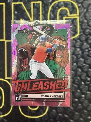 2021 Donruss #UNL1 Yordan Alvarez Unleashed Pink Fireworks - Image 1 of 2