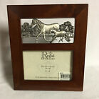 REGAL ART & GIFT PEWTER & WOOD PICTURE FRAME MARE & FOAL  #21059