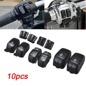 10 x Tapa de botón de carcasa de interruptor de control manual negro para Harley Dyna Electra Glide - Imagen 1 de 24