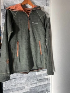 Men VOORMI FISHPOND 1/4 Zip Jacket Dark Green Hoodie-Wool Blend Mid Layer-Large - Picture 1 of 9