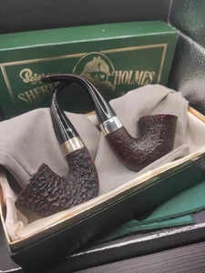 Set 2 Pipe Peterson's Sherlock Holmes Con Cofanetto Originale - Foto 1 di 15