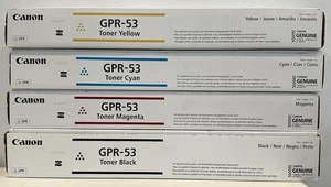 Juego de cartuchos de tóner originales Canon GPR-53 negro/cian/magenta/amarillo sellado - Imagen 1 de 14