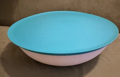 Tupperware Allegra Schüssel Salatschüssel Servierschüssel 3,5 L Türkis Weiß - Bild 1 von 4