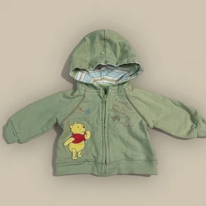 Y2K Disney Hoodie 0-3 Months Winnie Pooh Green Turtle Embroidered Sweatshirt - Picture 1 of 4