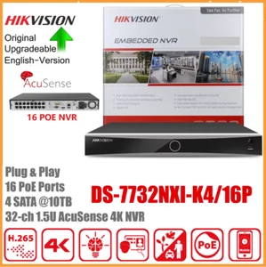 Hikvision 32 Channel NVR 16 POE AcuSense 4K 12MP NVR 4 SATAHDD DS-7732NXI-K4/16P - Picture 1 of 2