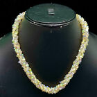 Natural Ethiopian Opal Tumble Beads Flashy Multi Strand Necklace 925 Clasp 18 IN