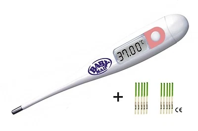 20 x Ovulation Test Tests Kit + Basal Fertility Thermometer + Case + CHART TTC
