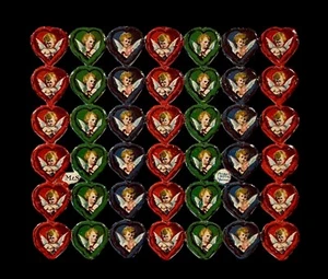 originaler Oblatenbogen geprägt Engel Engelsköpfe Herz M&S 30710 DIE CUT SCRAPS - Bild 1 von 2