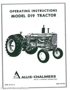 Allis-Chalmers D-19 Tractor Operators Manual - Picture 1 of 1