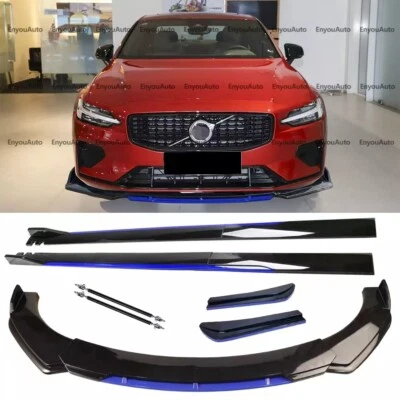 For Volvo Front Bumper Lip Side Skirt Rear Bumper Lip Strut Rods Black Blue Foto 1 de 4