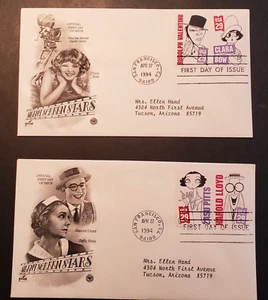 Jimace29 US #2819-20 Valentino-Bow, #2824-25 Pitts-Lloyd FDC's-Artcraft Cachet - Picture 1 of 1