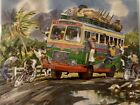 Jamaican Country Bus 8” X 10” Souvenir Gift Colourful Fun Art Print UnFramed