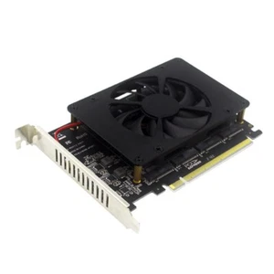 4 Port M.2 NVME SSD To PCIE X16 Expansion Card PCIE Split With cooling fan - Picture 1 of 6