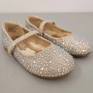 Dream Pairs Mary Jane Dress Shoes Girls Size 6T Toddler Gold Rhinestone Glitter - Picture 1 of 19