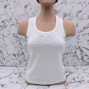 Camiseta sin mangas para mujer Azzure blanca | azul cielo de tela de felpa nueva con etiquetas - Imagen 1 de 5