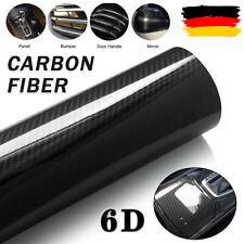 6D Carbon Folie Blasenfrei Autofolie 30 x 300cm Glanz Schwarz KFZ Klebe Folie