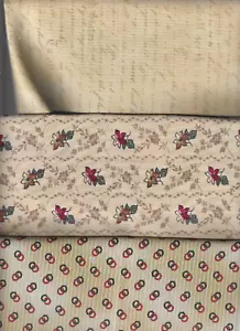 THREE REPRODUCTION FAT QUARTERS,GROUP ONE - Picture 1 of 2