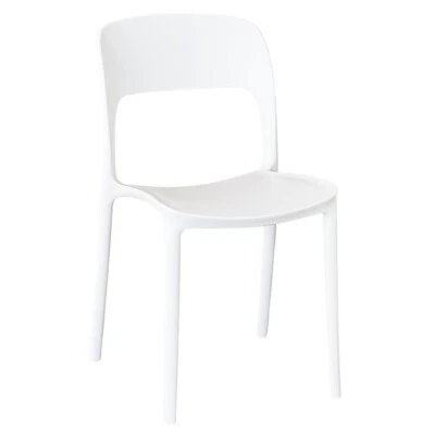 Silla Lisa de Plástico Color Blanco Modelo Confort - Imagen 1 de 4
