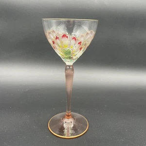 THERESIENTHAL Meyer’s Neff Pink Stem Glass. 7” - Picture 1 of 9