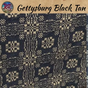 Gettysburg Woven Black Tan 14"x 32" or 56" Table Runners or 34" Sq - Picture 1 of 4