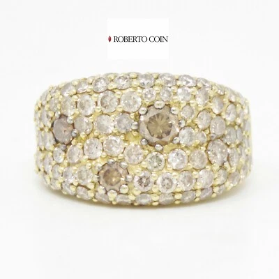 Anillo de diamantes de colores de lujo NYJEWEL Roberto Coin de oro amarillo de 18 k Foto 1 de 4