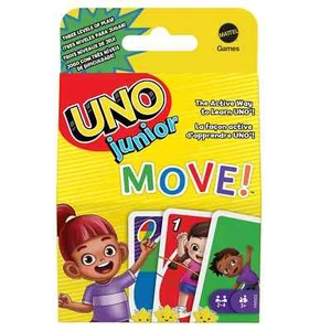 UNO JUNIOR MOVE! Aktive Variante des Kartenspiels, 3 Schwierigkeitsstufen - Bild 1 von 5