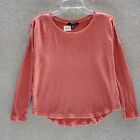 Polo Ralph Lauren Girls Top Xl Pink Shrit Waffle Knit Logo Embroidered Pullover