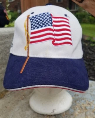 De Colección Coliseo Para Hombres Orgulloso de Ser un Americano EE. UU. Sombrero Bandera Correa Ajustable Blanco Foto 1 de 4