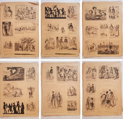 XIXe 19 PLANCHES d'IMPRIMERIE 44x60 GRAVURE E PLON Daumier Caricature Charivari - Photo 1/4