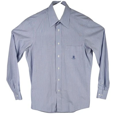 Hugo Boss Light Blue Dress Shirt Striped White Long Sleeve 15-38 Mens Large - Image 1 of 4